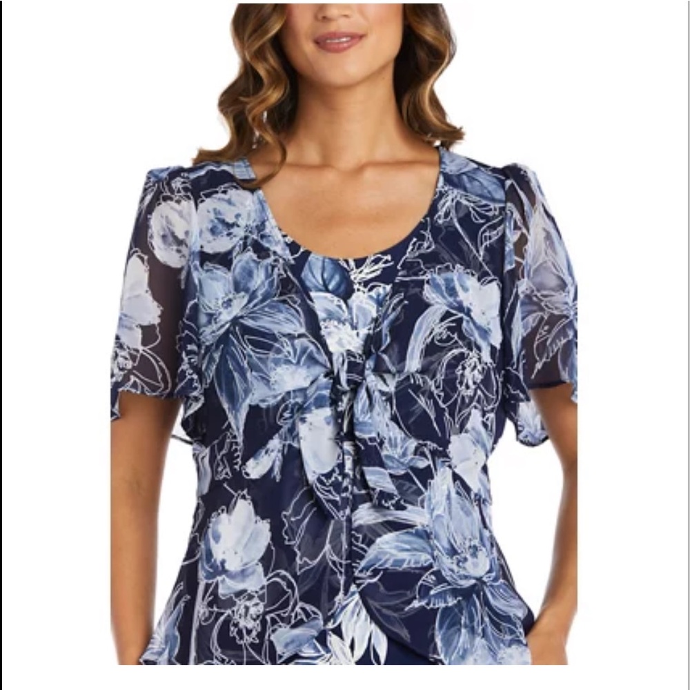 NWT❣️R&M Richards Sleeveless Dress with Chiffon Jacket - Picture 3 of 4